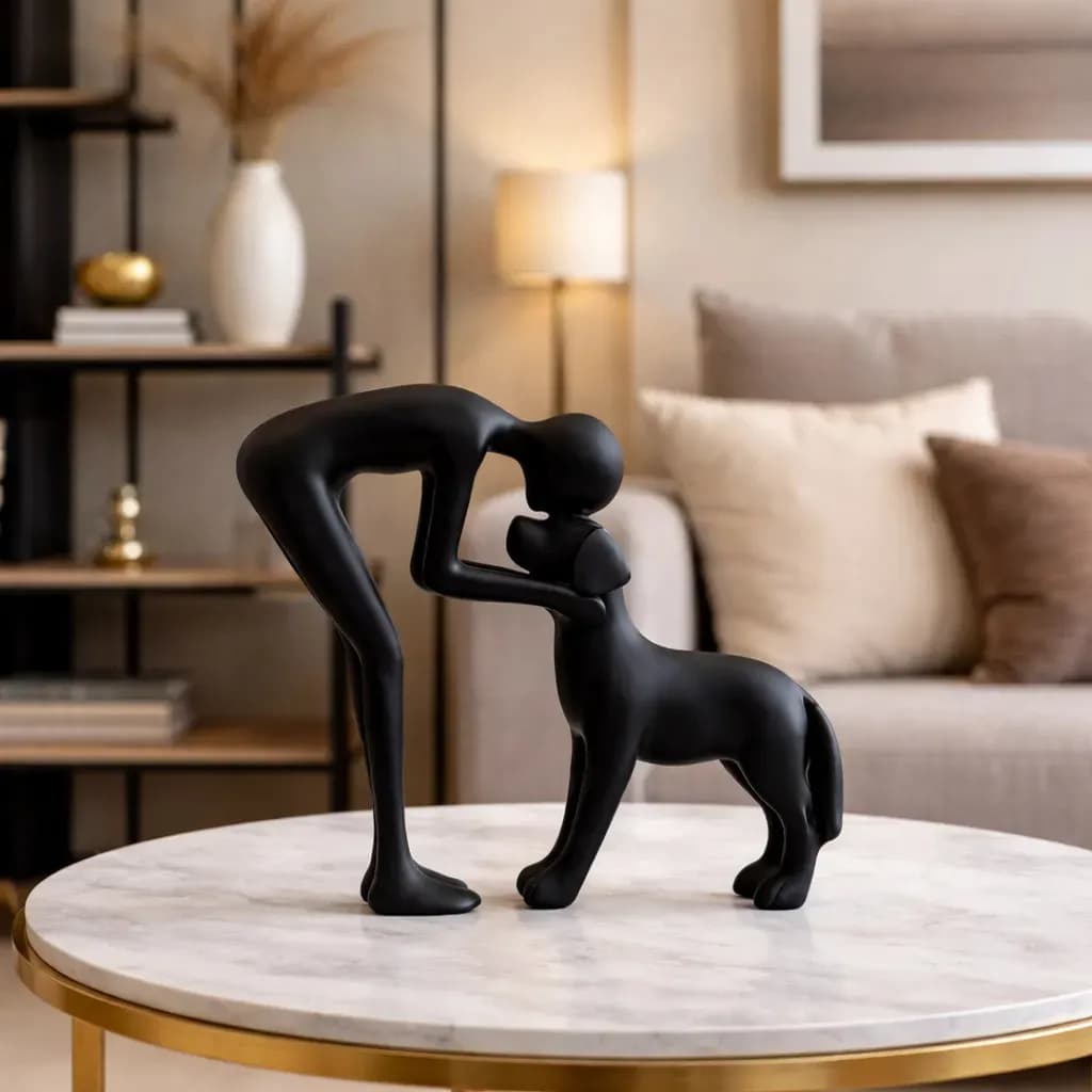 Estátua Cachorro Decoração De Pet Escultura Para Sala 9 Cm Casa Escritório Pet Cachorro