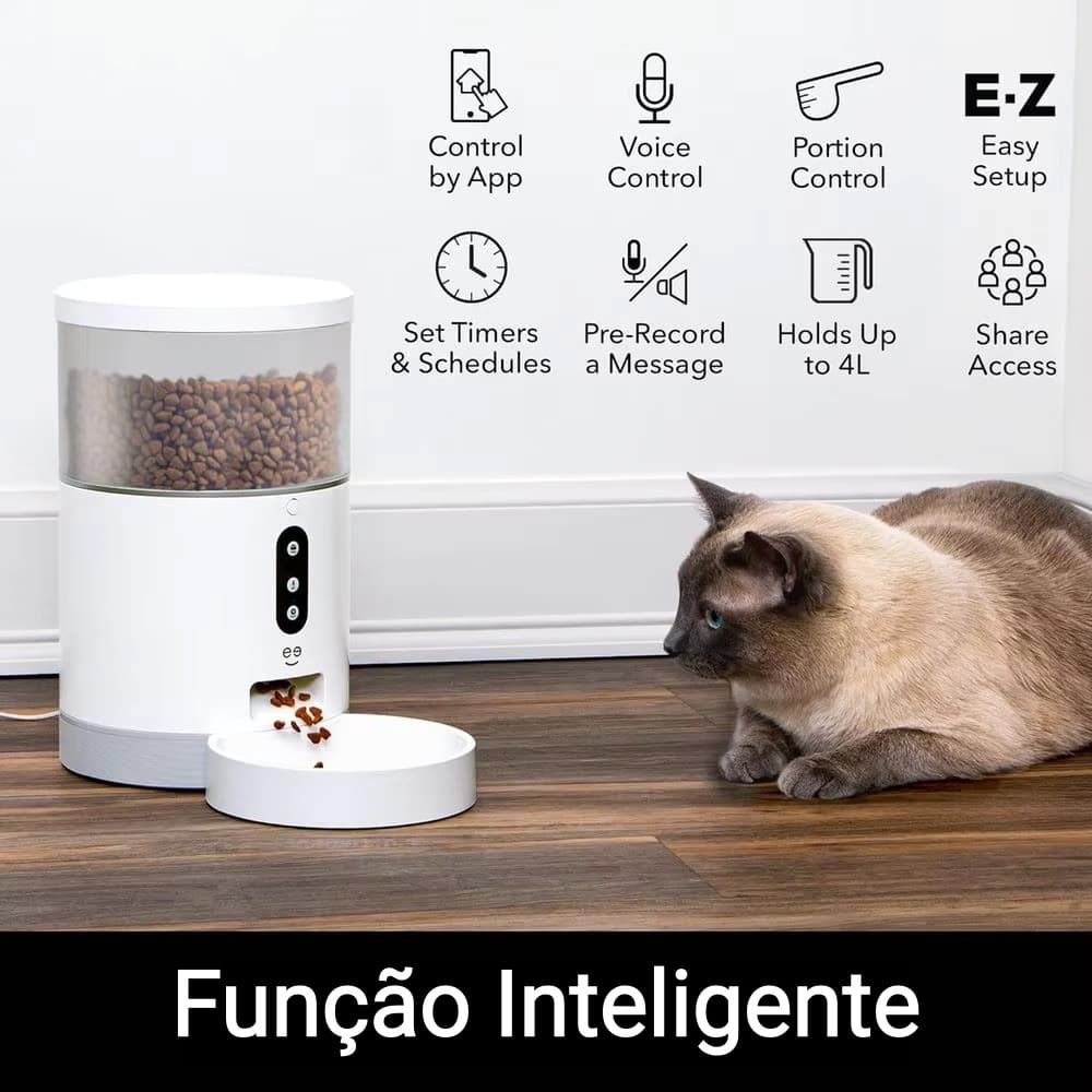 SPOETRY Alimentador Automático Pet 4L WIFI com APP Seu Pet Alimentação Automatica Para Viagens