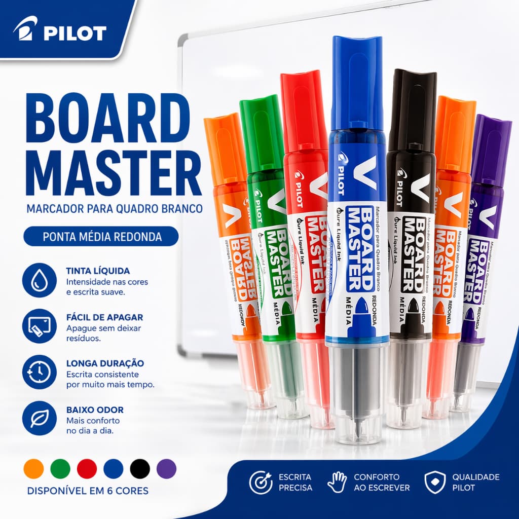 Pincel Marcador para Quadro Branco V-Board Master Pilot