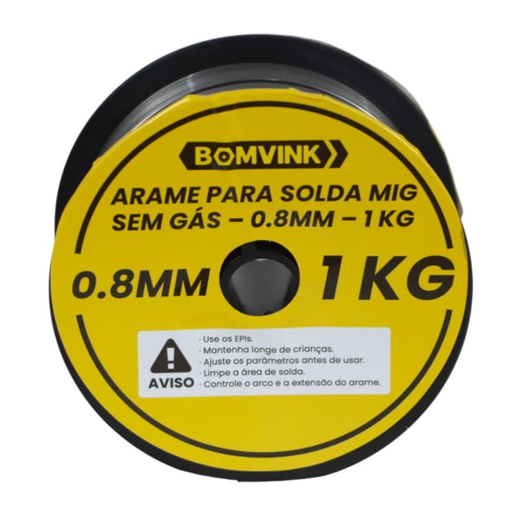 Arame para Solda MIG Sem Gás Fluxo 0,8mm 1Kg Alta Qualidade Tubular Autoprotegido
