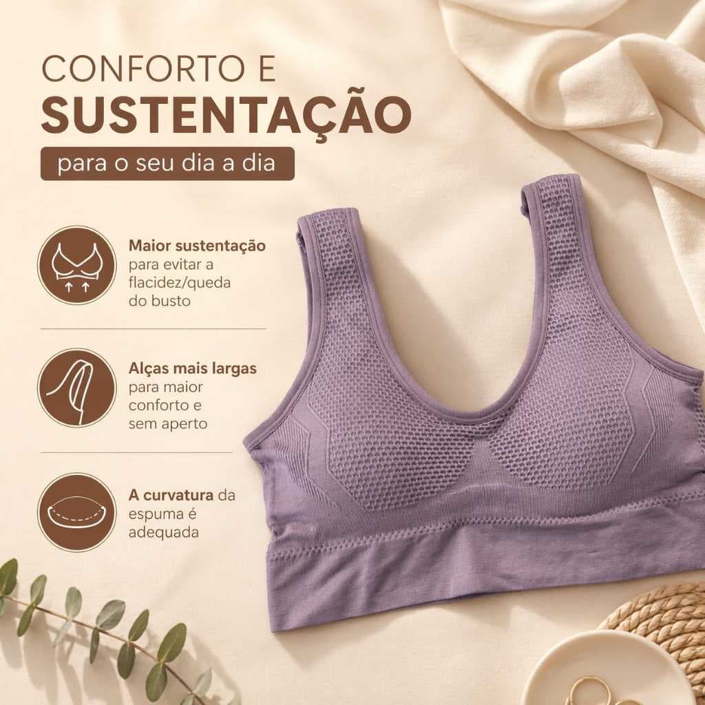 Kit  Top Poliamida Alça Larga Confortável Sutiã Diário ou Para Exercícios