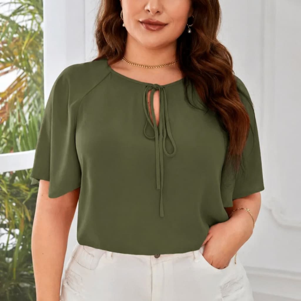BLUSA PLUS SIZE EVANGELICA CAMISA FEMININA  ELEGANTE SOCIAL Manga Solta T-shirt ELEGANTE PREMIUM