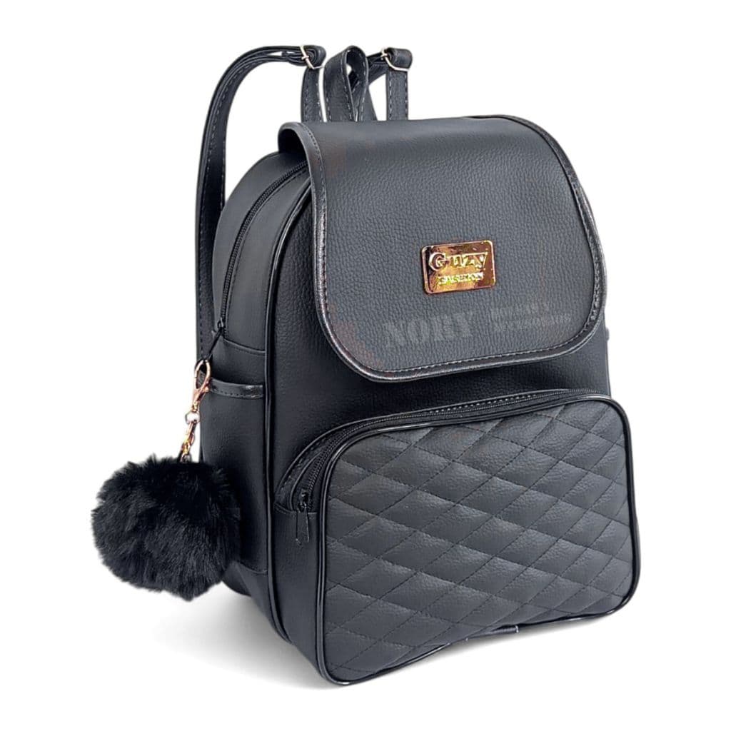 Bolsa Mochila Feminina Mochila de Couro Feminina de MODA COM CHAVEIRO POMPOM