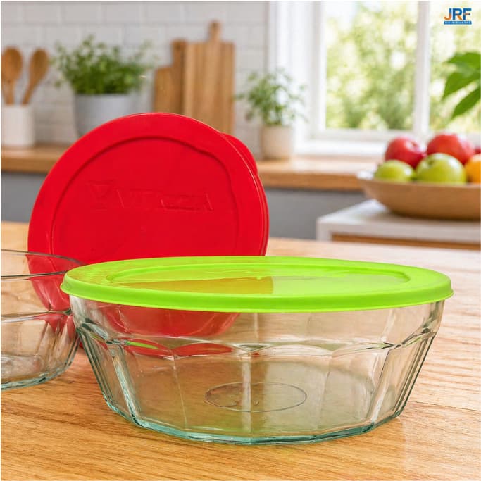 Tigela Laguna 4L com Tampa Plástica Bowl Pote Multiuso Vitazza Cores Sortidas Grande