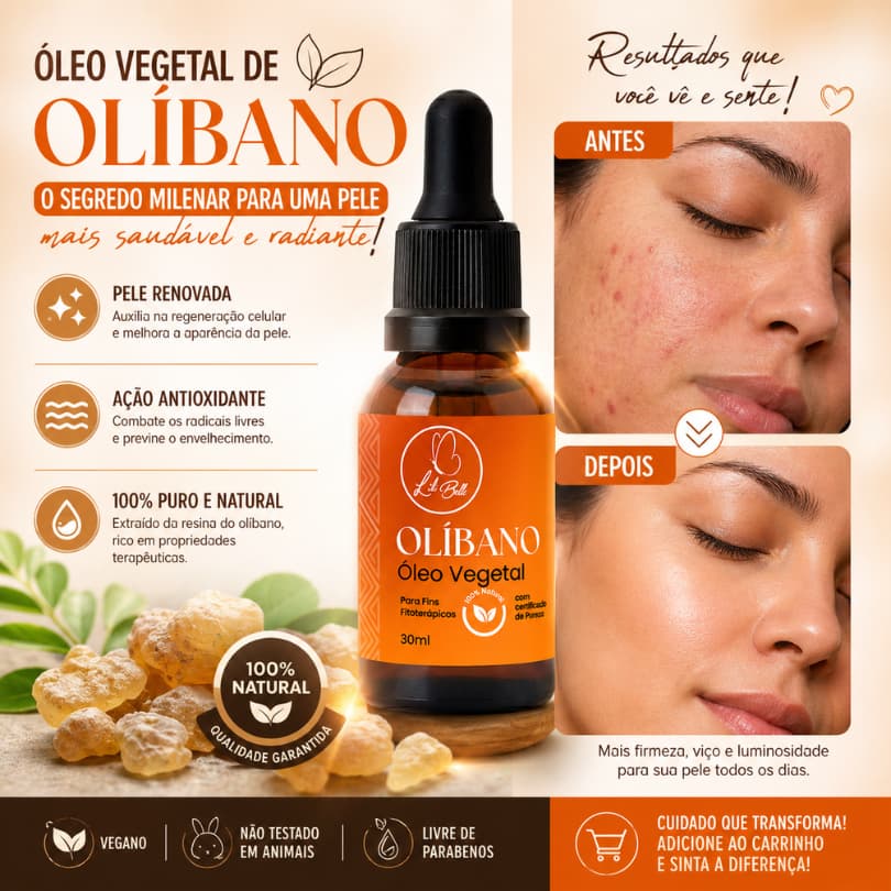 Óleo Vegetal de Olibano 30ml - Pele Saudavel e Radiante