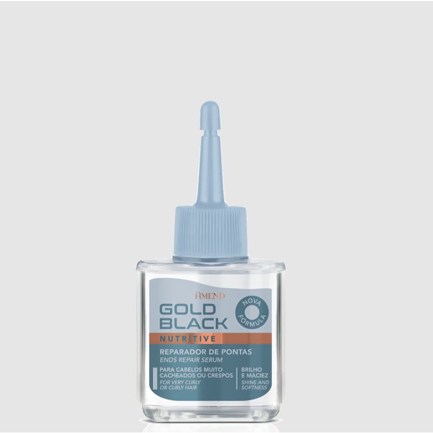 Reparador Amend Gold Black Nutritive 30ml, Hidratação, Brilho e Definição para Cachos