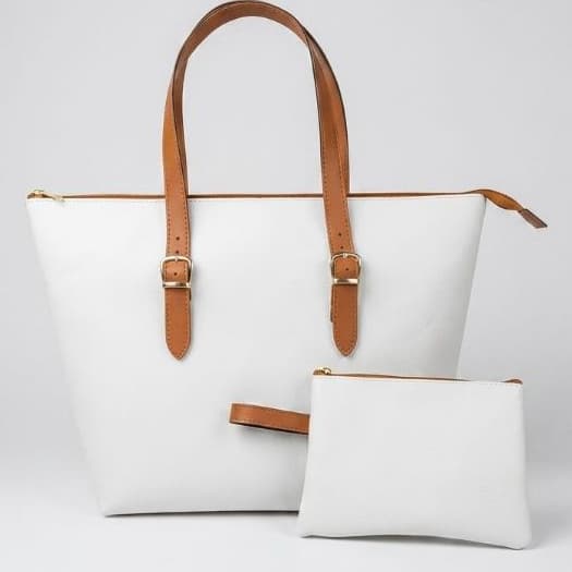 Bolsa feminina Kit com necessaire Bolsa Sacola Grande Para Trabalho Com Fechamento Zíper de Ombro