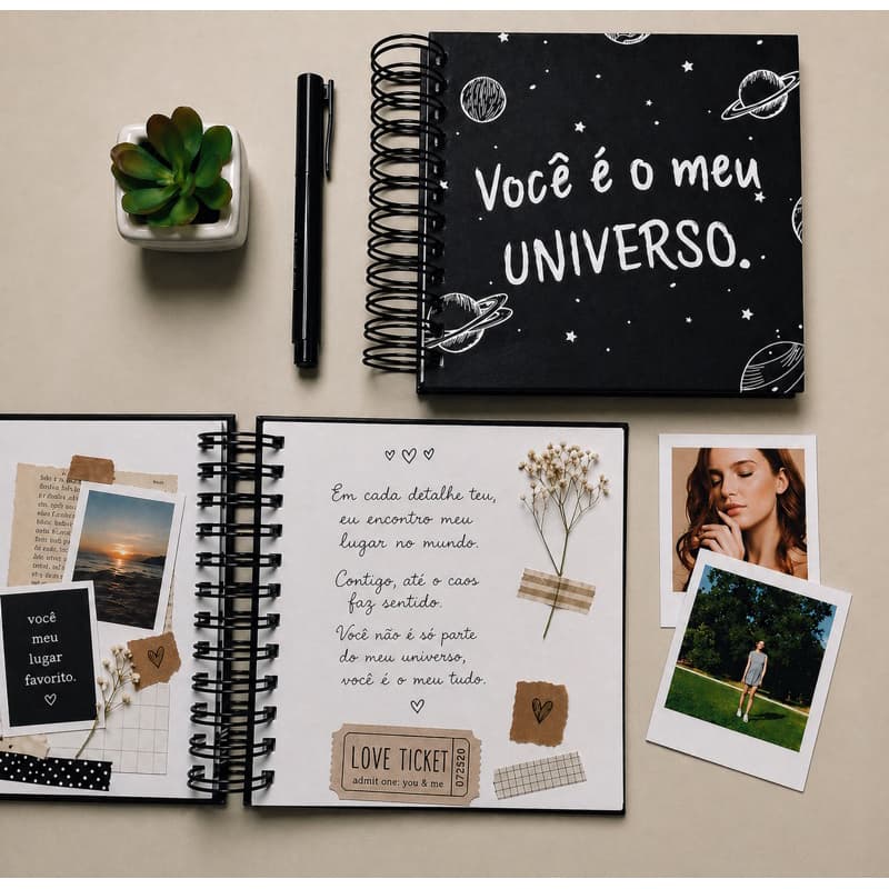 Caderno para Scrapbook 18x18cm Várias Opções de Capa