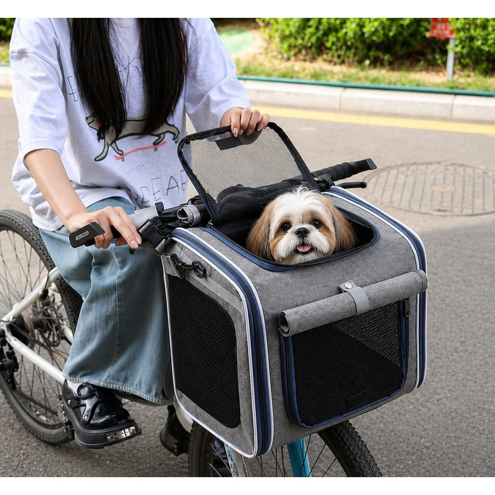 Mochila, Cesto Bike, Bolsa Para Ombro E Assento Para Carro Cachorro Cães Gato 4 Em 1 Passeio