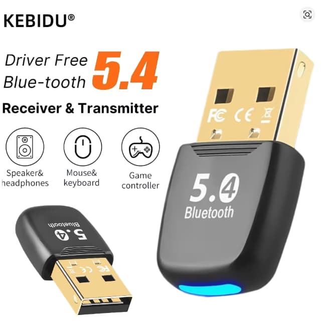 Adaptador bluetooth usb bluetooth 5.4 para pc dongle adaptador sem fio