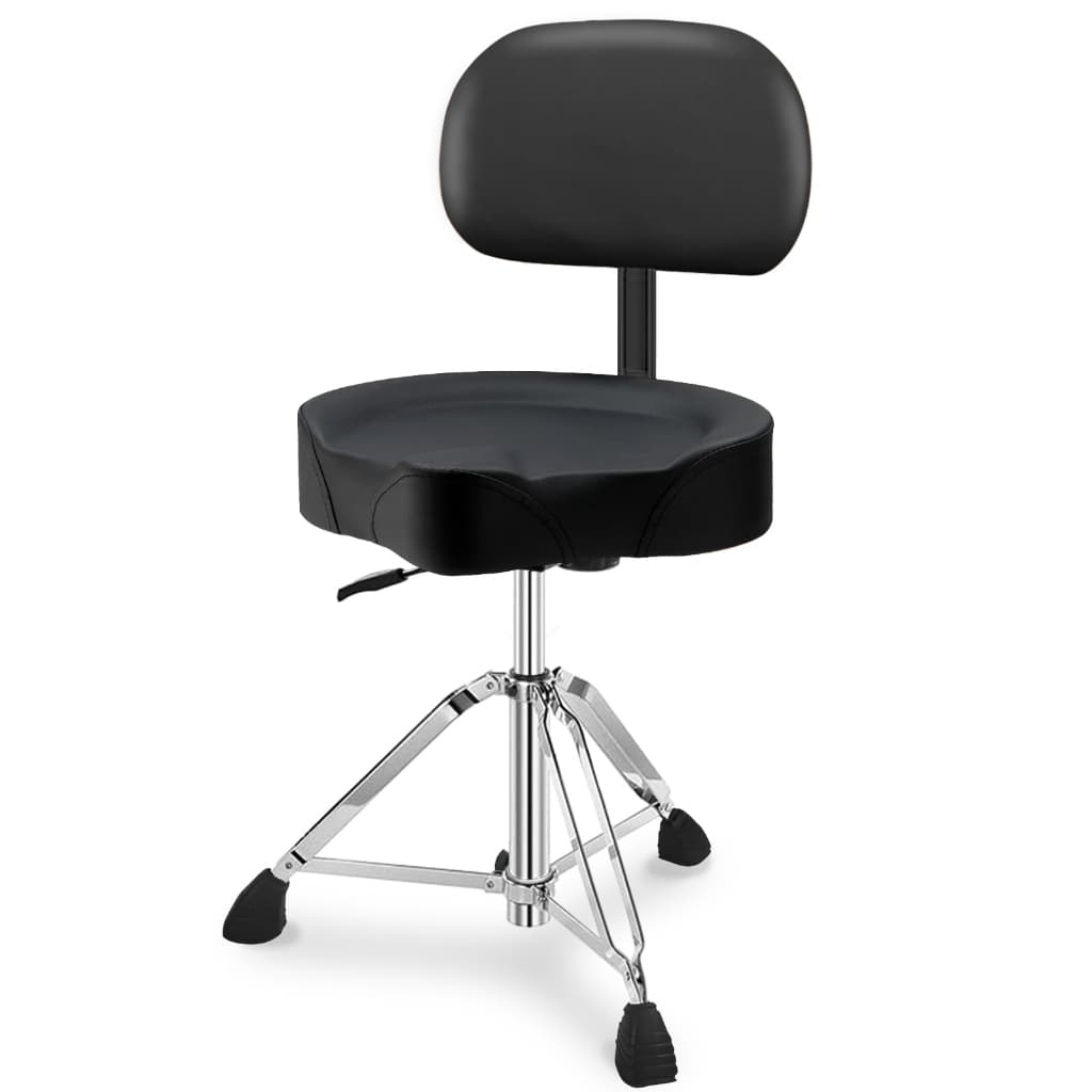 Banco de bateria com encosto, cadeira de bateria pneumática com altura ajustável, banco resistente para músicos com