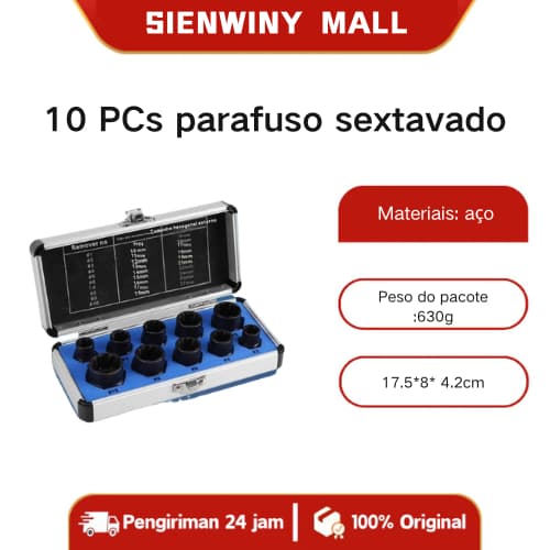 10 PCs parafuso sextavado porca removedor curto e longo caixa quebrada porca parafuso abridor