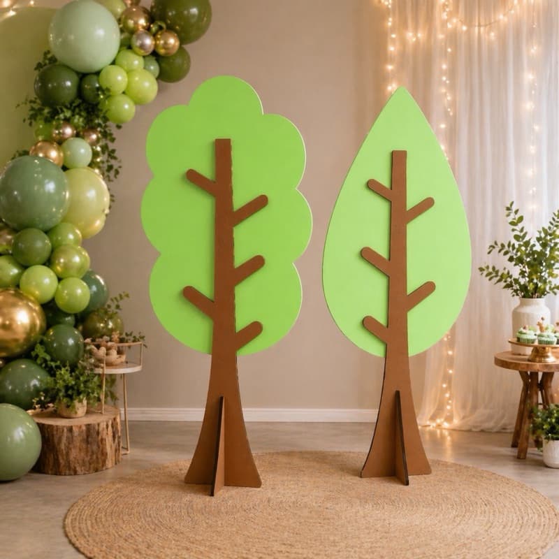 Painel de Festa MDF Pintado Árvore Decoração Aniversário Infantil Cenário Fotográfico