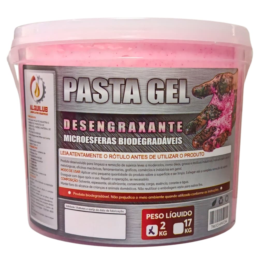 PASTA GEL DESEGRAXANTE SABÃO PARA LAVAR AS MAOS MECANICO ROSA ESFERAS OEGANICAS LIMPA GRAXA OLEO 2KG