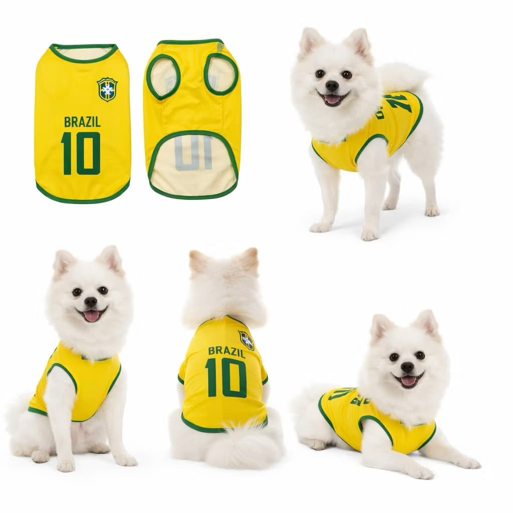 roupinha pet brasil camisa copa do mundo n°10 roupa para cachorro e gato torcida