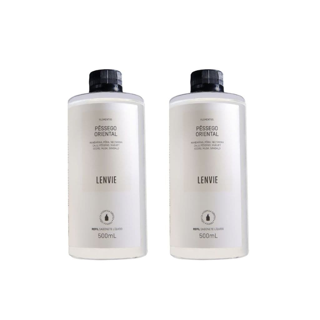 Sabonete Líquido Refil Lenvie Pêssego Oriental 500ml - Kit 2