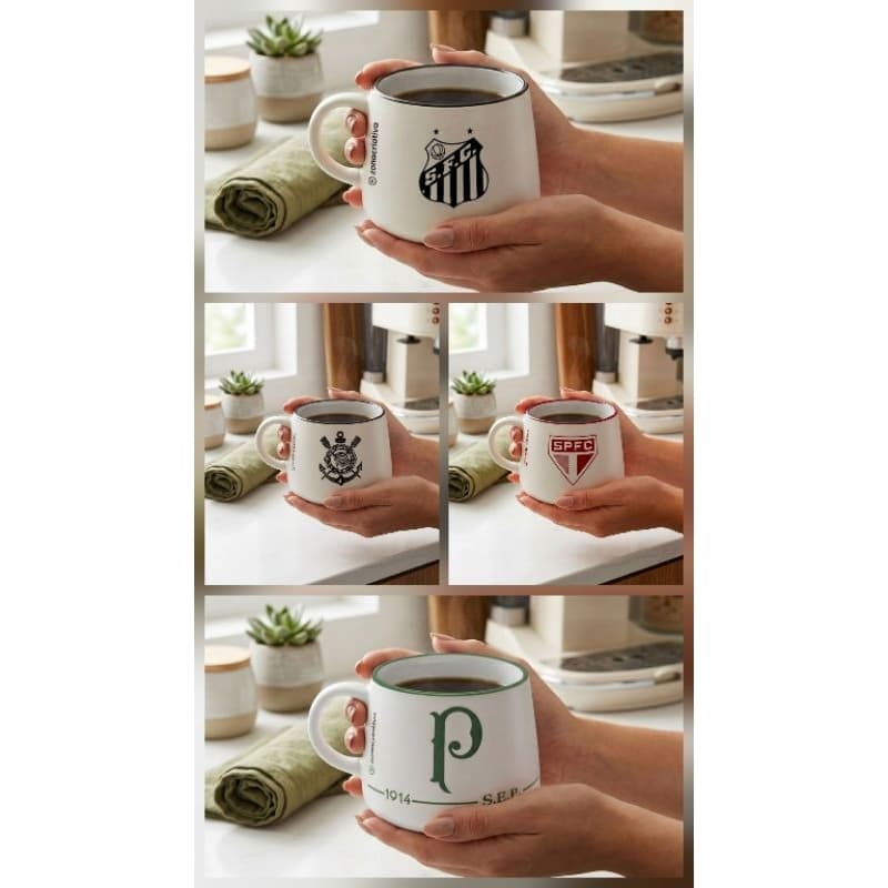 Caneca Time Paulista  500ml em Cerâmica Zona Criativa