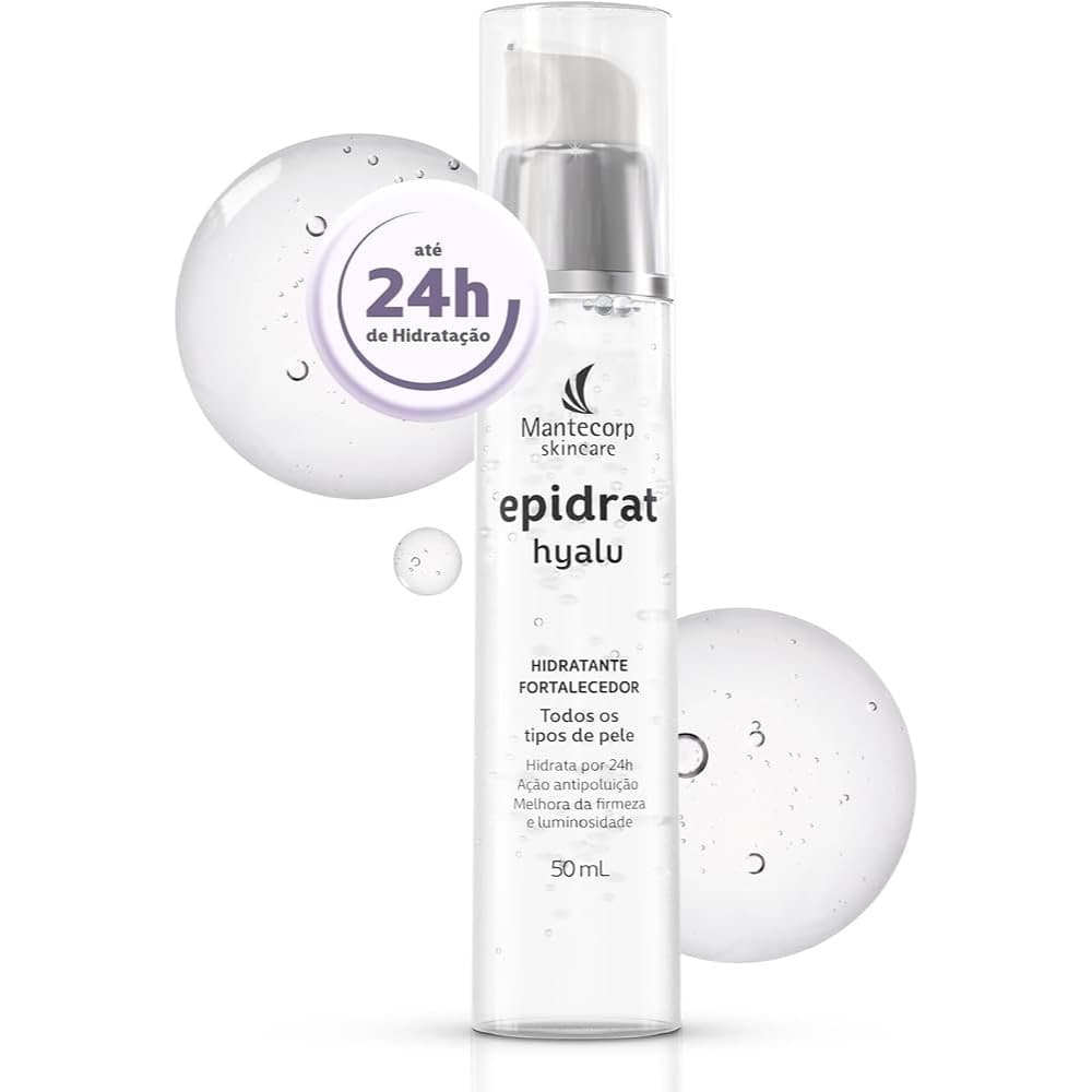 Hidratante Facial Epidrat Hyalu - 50ml - Fórmula com Ácido Hialurônico e Toque Ultraleve - Auxilia na Redução da Linhas