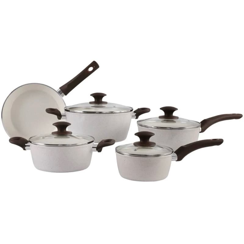 Jogo de Panelas Brinox Ceramic Life Vanilla 5 Peças – Alumínio com Revestimento Cerâmico Antiaderente