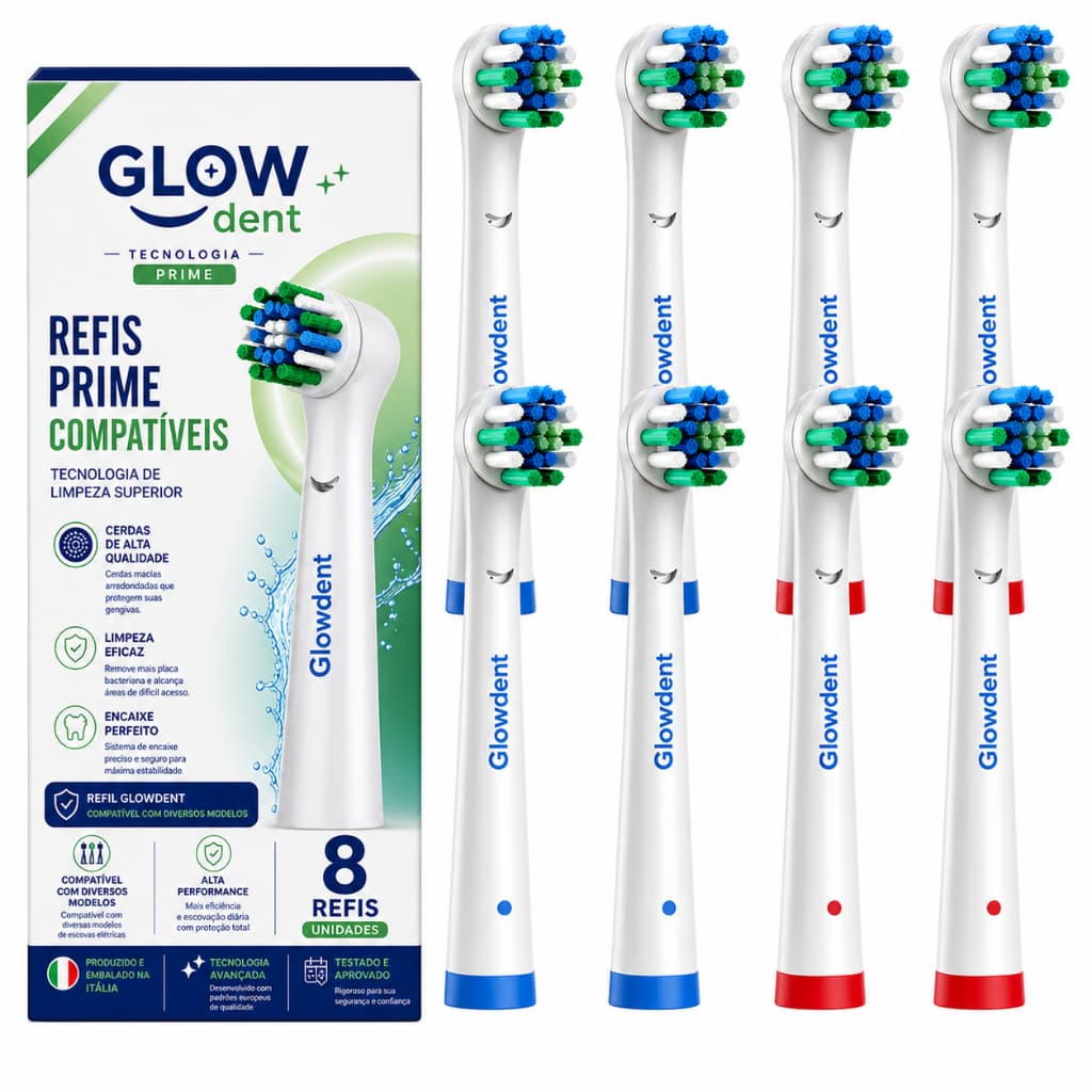 8 Refil Compatível Oral-b Advanced Para Escova Elétrica marca GLOW dent