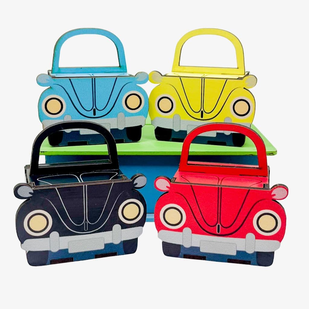 5/10/15/20PCS Mini Cubos Fusca em MDF - Lembrancinha Porta Bombom Caixinha