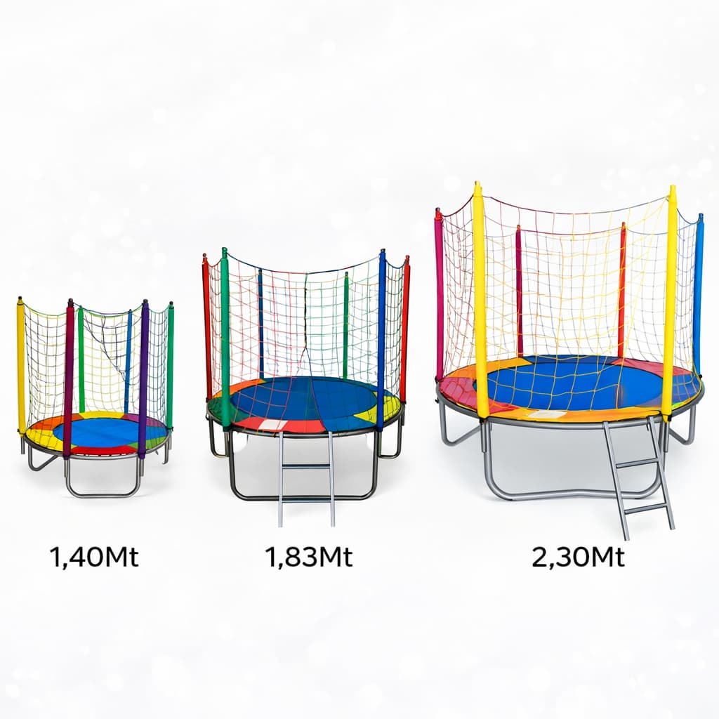 Cama Elástica Infantil Pula Pula Com Rede Proteção 1,40m 1,83m 2,30m