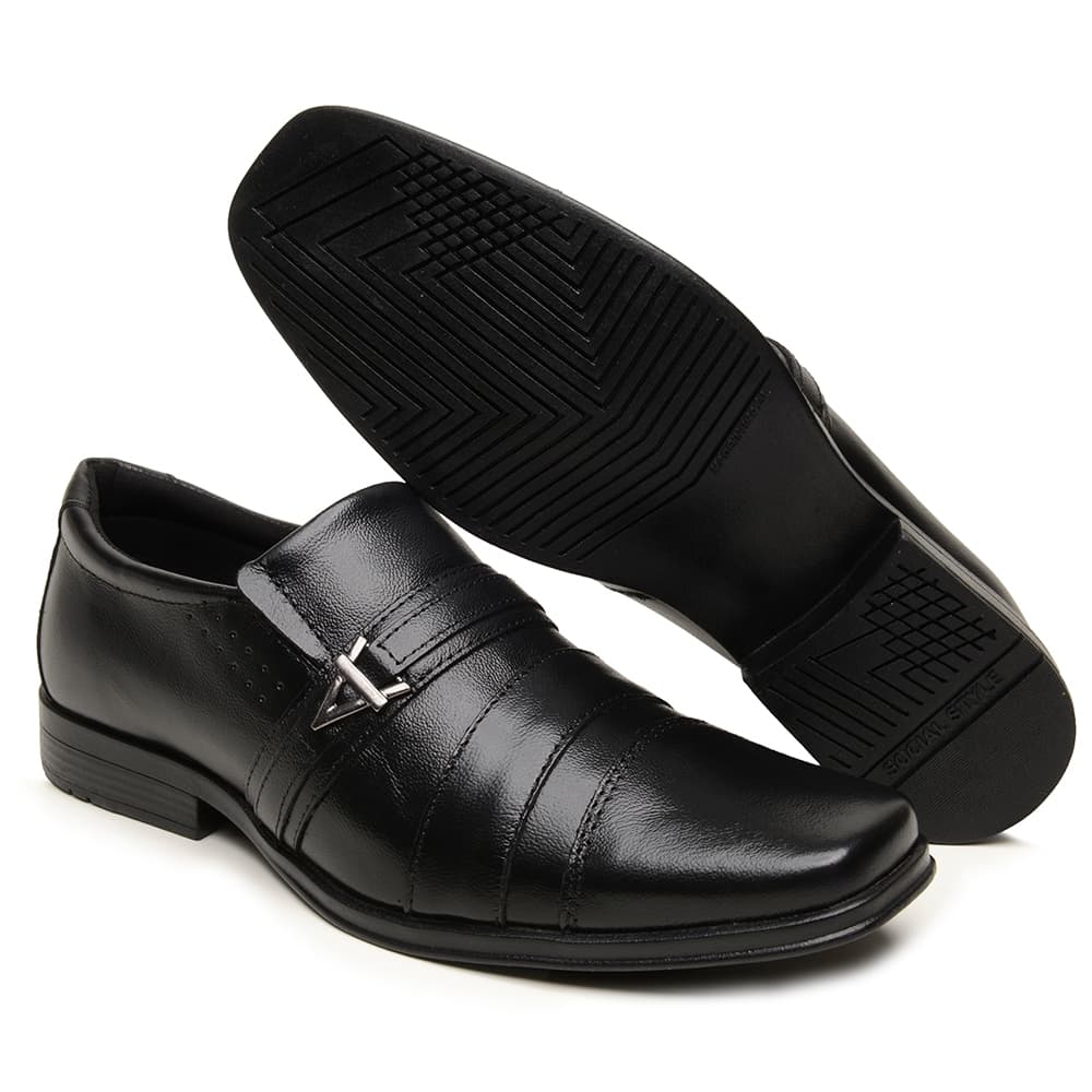 Sapato Social Masculino em Couro Legitimo com enfeite em metal Mocassim Conforto e Estilo Original