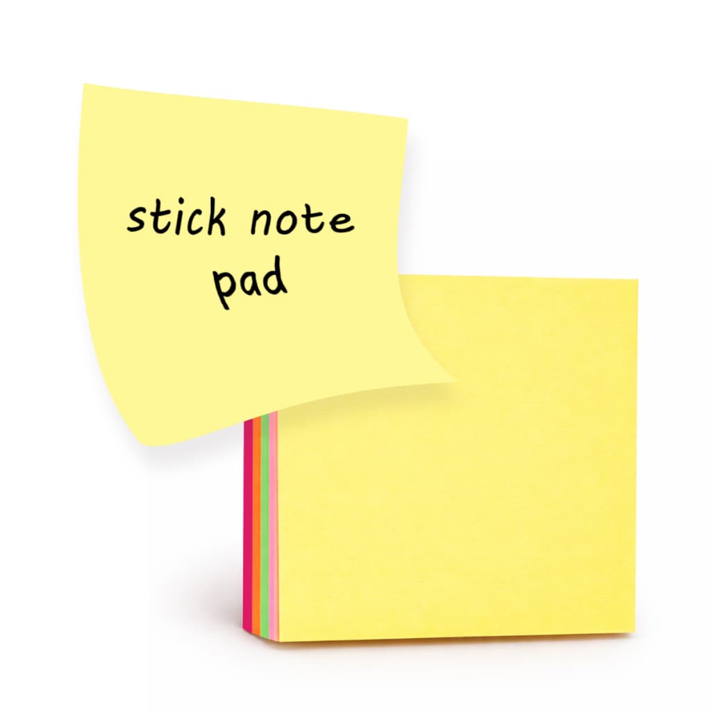Kit 3 Post It Bloco Adesivo Anotações Recado 76mm X 76mm Colorido Quadrado Material Escolar
