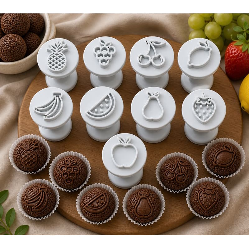 Kit Carimbos para Brigadeiro e Doces Personalizados | Heróis Marvel, Mickey, Frutas, Corações, Borboletas
