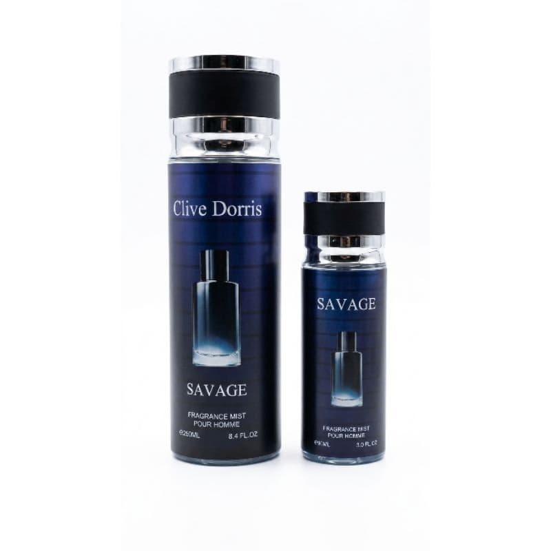 Savage Pour Homme Body Mist 250ml/90ml Masc Amadeirado Fresco Clive Dorris