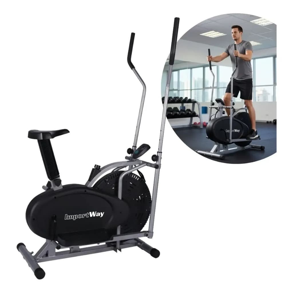Bicicleta Ergométrica Horizontal E Elíptico 2 Em 1 Air Bike Residencial Importway