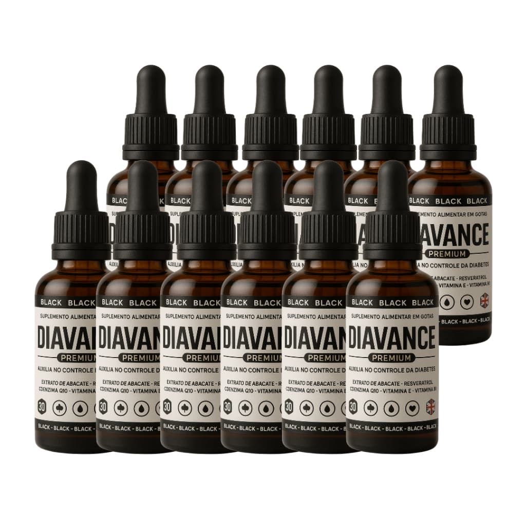 Kit 12 Frascos Diavance Premium Original – Equilíbrio do Açúcar no Sangue | 100% Natural + NF