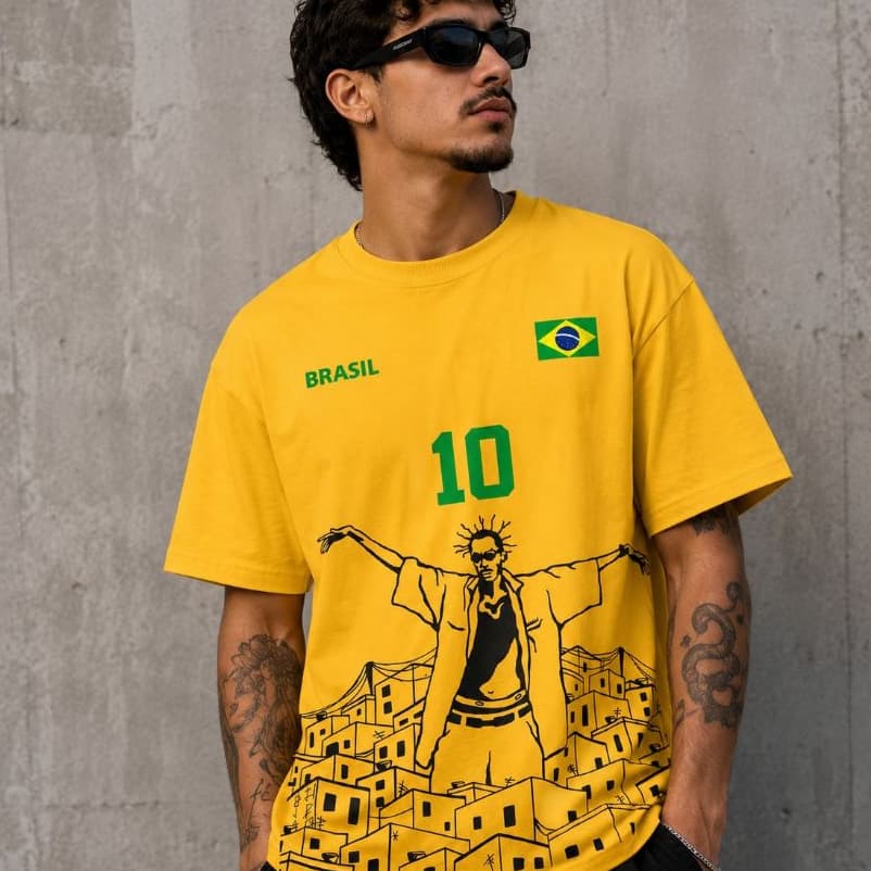 Camiseta Brasil Copa Streetwear Esporte Academia Camisa Algodão