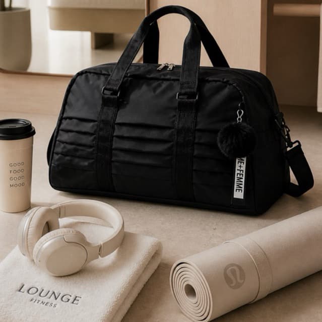 Bolsa Academia Blogueira Fitness Versátil Reforçada Elegante Preto