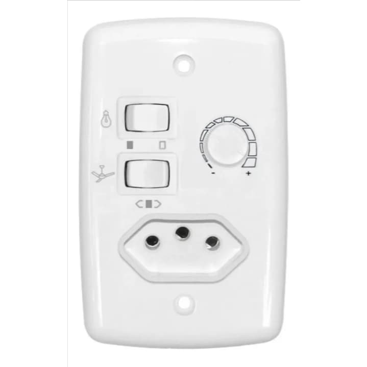 Chave Rotativa 4x2 Com Tomada Trio Eletrônica Para Ventilador E Luz