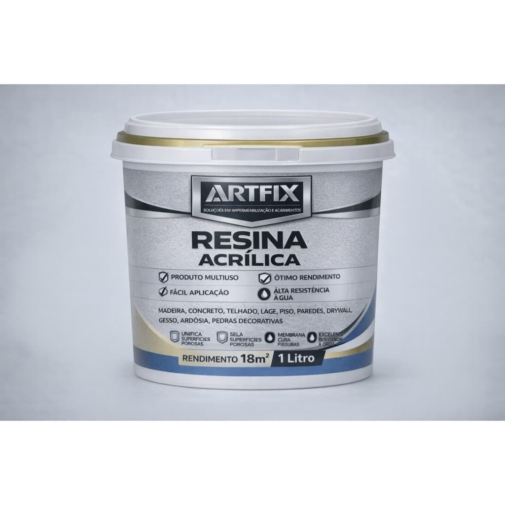 QUEIMA DE ESTOQUE - Resina Acrílica Incolor 1L Proteção e Acabamento Profissional