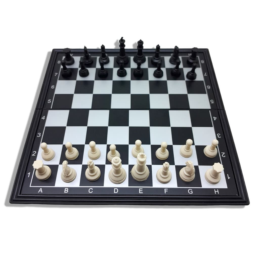 Tabuleiro Xadrez Magnético 19x19cm Dobrável Peças Pretas e Brancas INMETRO - Jogo de Estratégia