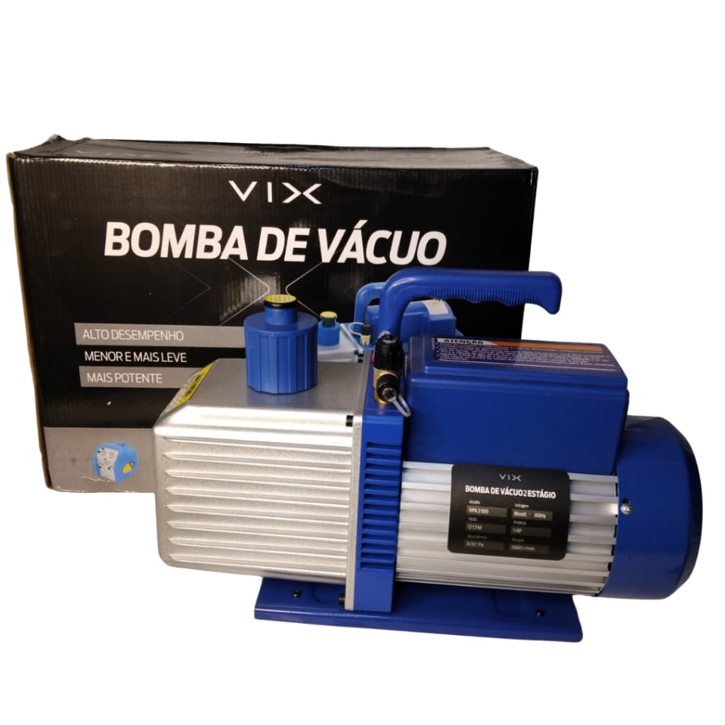 Bomba De Vácuo Vix 12 Cfm 2 Estágios Bivolt Profissional Vpa2100 Refrigeração Ar Condicionado Novo