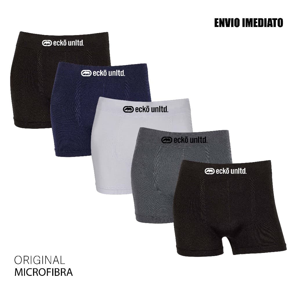 Kit 2 ou 5 cuecas boxer microfibra Original marca Ecko Sem Costura