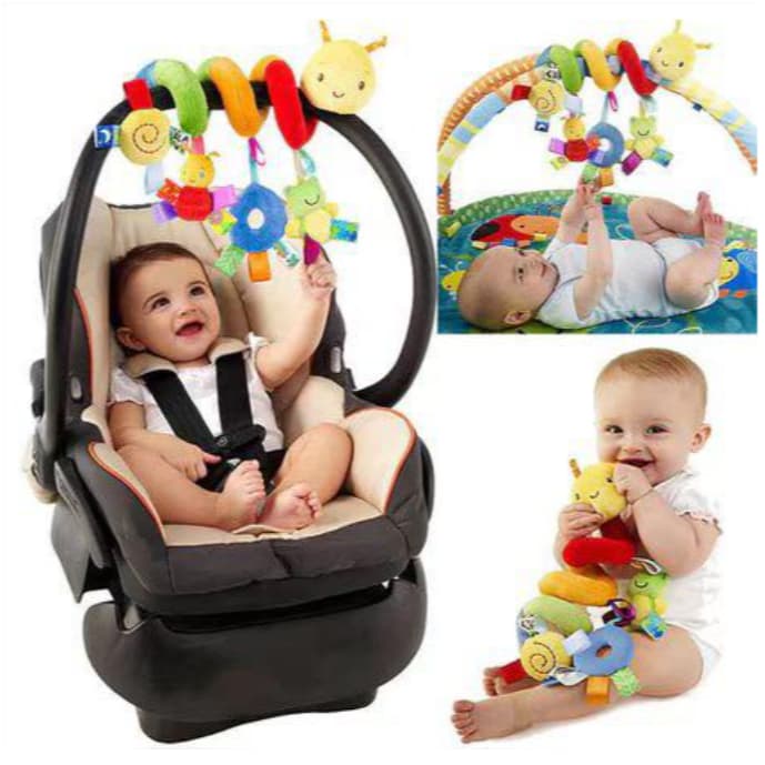 Brinquedo Bebê Recém Nascido Mobile Centopeia Espiral /ARCO-IRIS Coruja Carrinho Conforto de Berço Com Chocalho