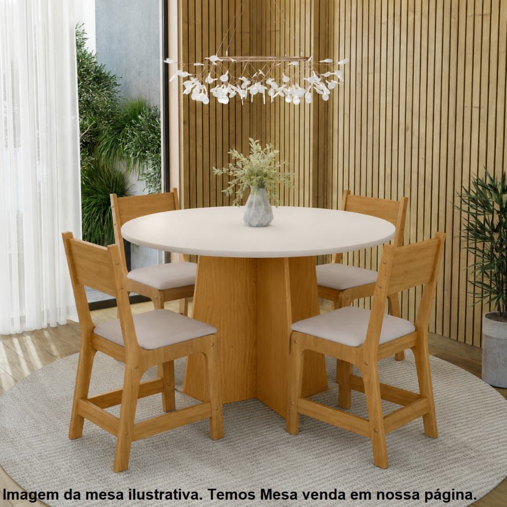 Jogo 4 Cadeiras de Jantar Lisboa Moderna, Compactas e Confortáveis