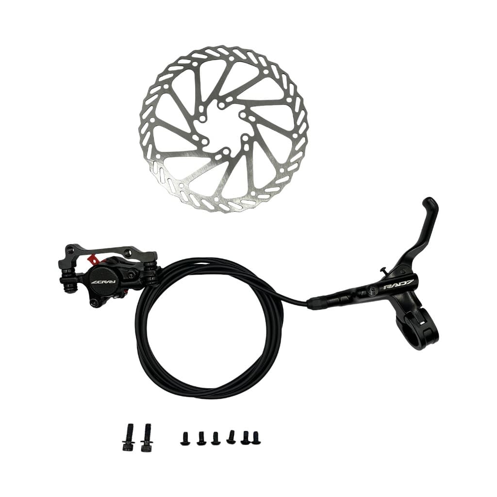 Freio a Disco Hidráulico Traseiro Alumínio Rotor 160mm 6 Furos com Parafusos Preto Bike MTB