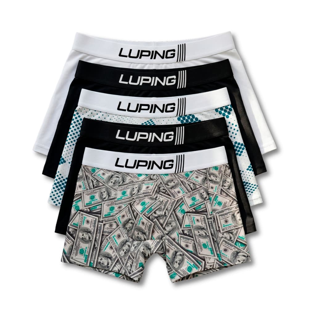 Kit 10, 5 Cuecas Masculina Boxer Forro 100% Algodão Microfibra Estampadas e Lisas