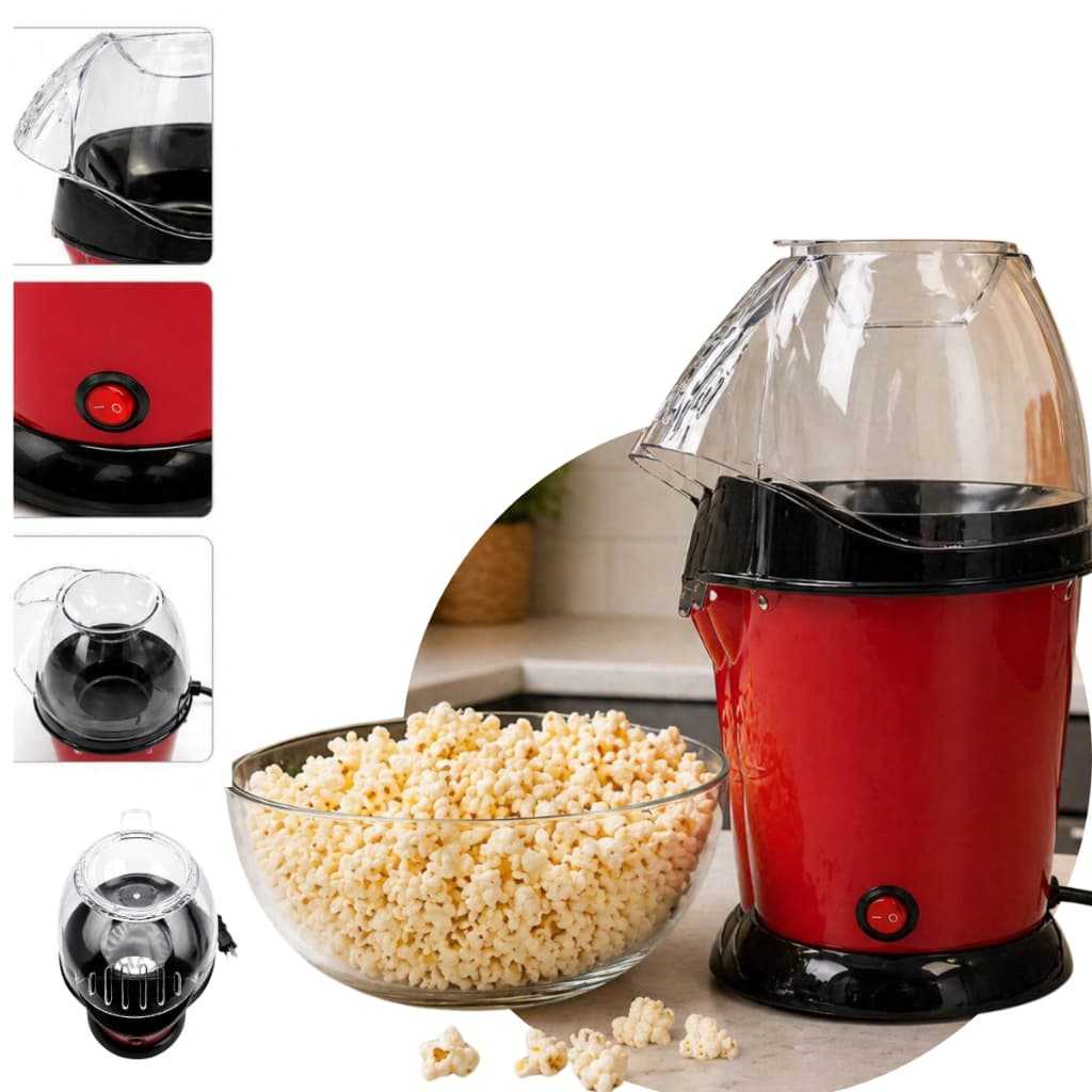 Pipoqueira Elétrica Sem Óleo 1100W Ar Quente Popcorn Maker Portátil 220V 2,5 Litros