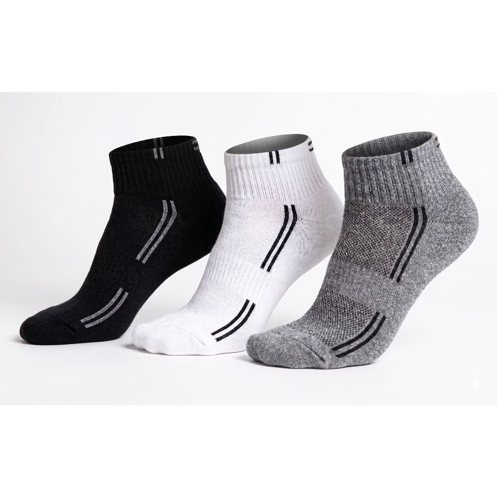 Kit 3 Pares Meia Sport Malha Cano Médio Algodão