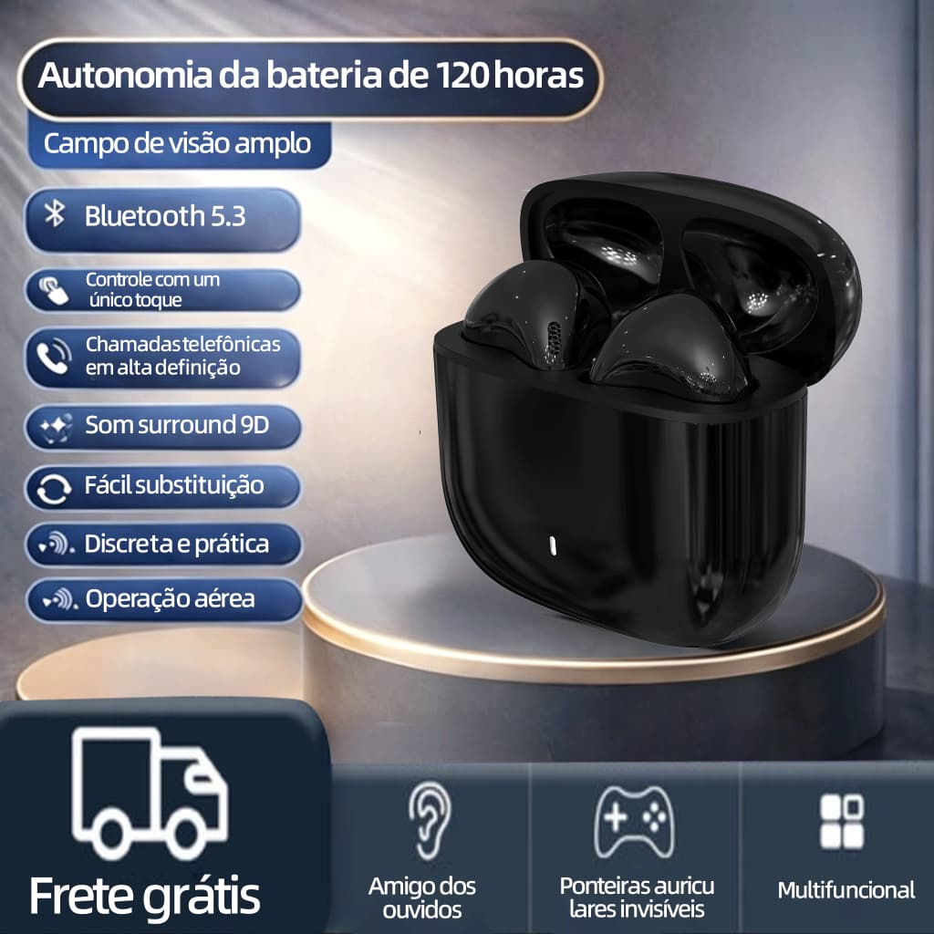 PRETO A13 Premium Line Bluetooth Headphones Compatible with iPhone/android Bluetooth 5.3, cancelamento de ruído ativo