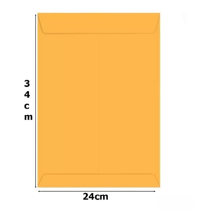 Envelope Saco 240x340 Kraft Ouro com 100 Unidades