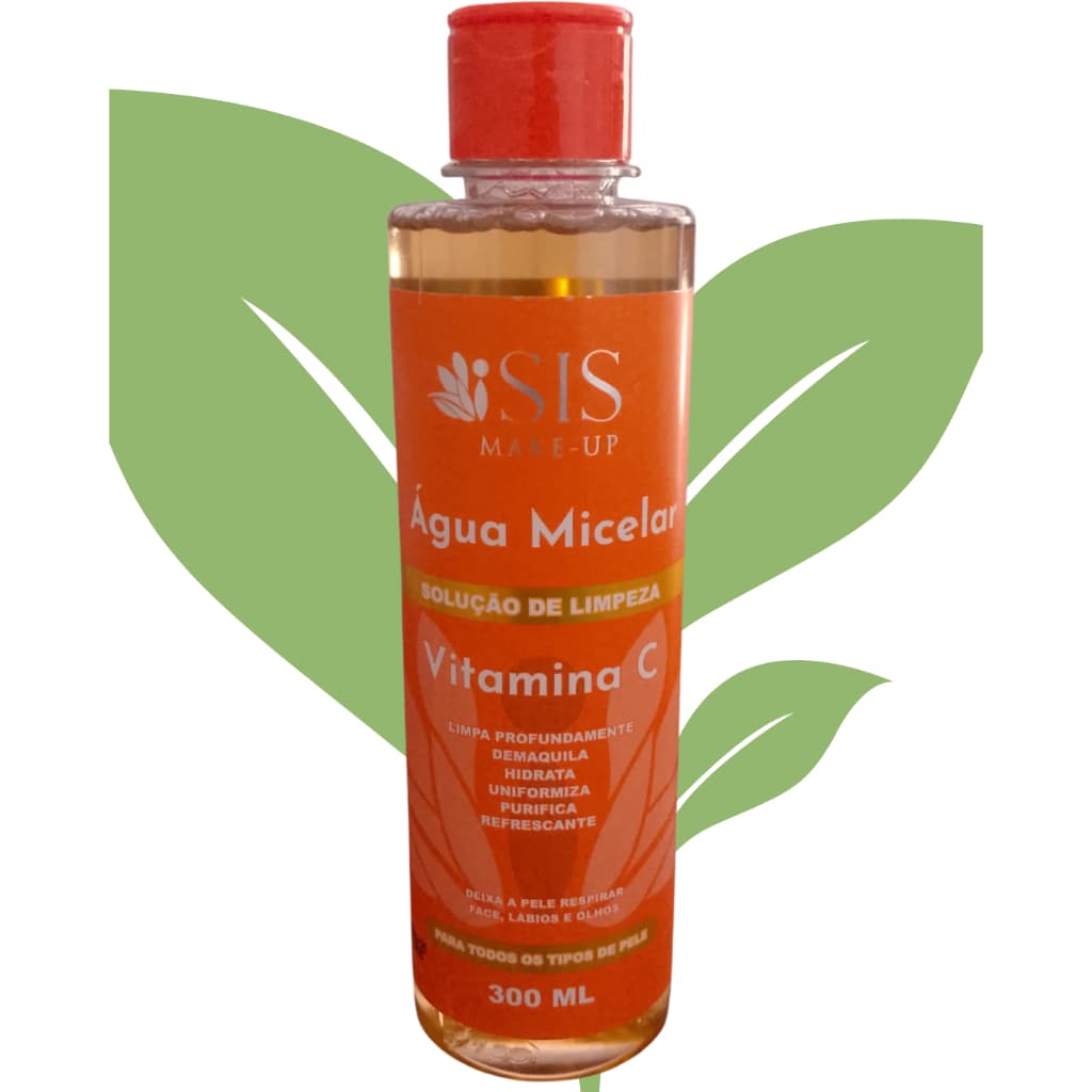 Água Micelar Vitamina C Isis Mekeup - Para Todos os Tipos de Pele - Clareador, Tonifica e Revitaliza
