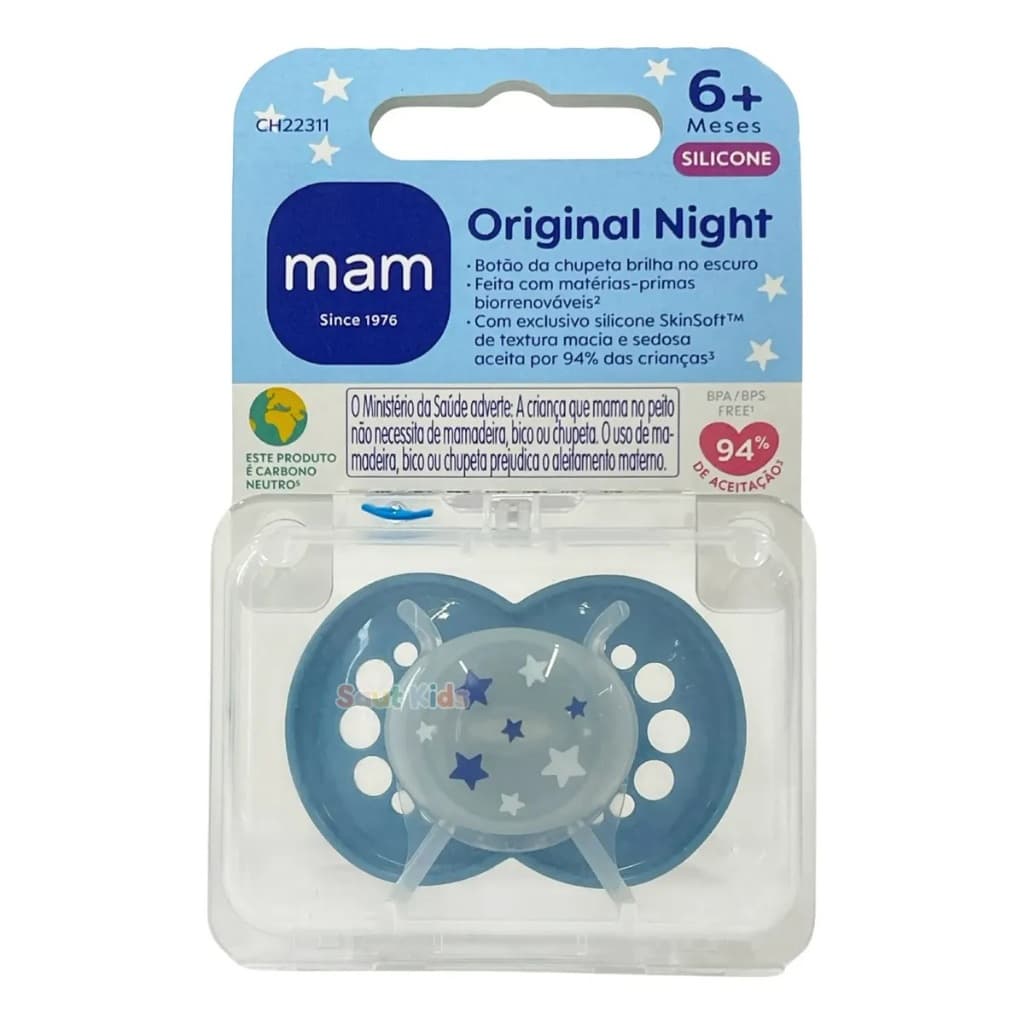 Chupeta Mam Silicone Original Night Skinsoft Brilha Escuro