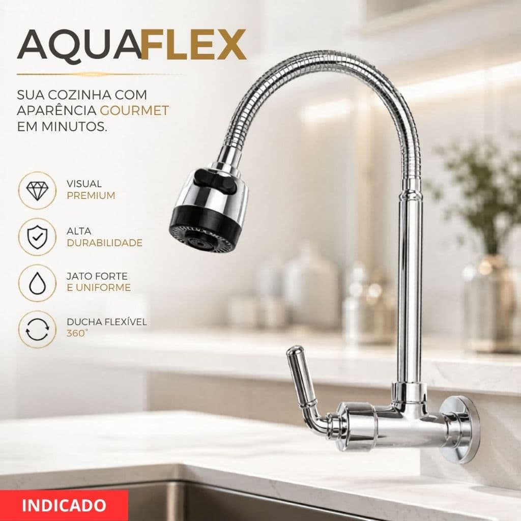 Torneira Gourmet Ducha Flexível Inox Parede Mesa Cozinha 1/2 Alta Durabilidade